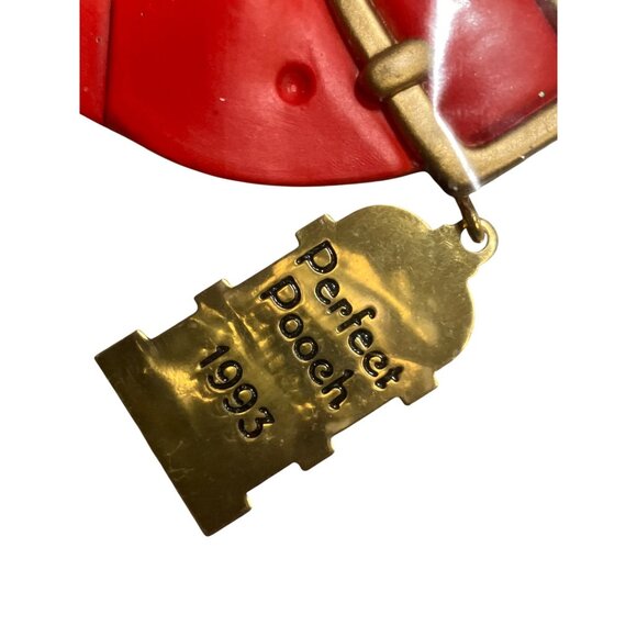 1993 Hallmark "Perfect Pooch" Red Dog Collar Photo Holder Ornament - Picture 4 of 12